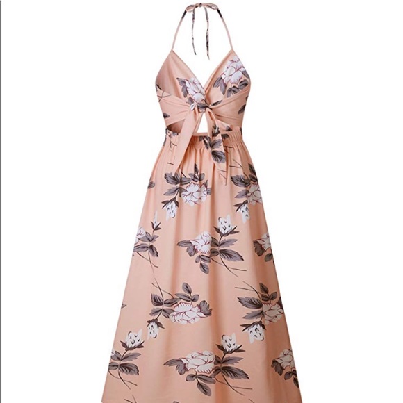 Halter Floral Maxi Dress - Picture 4 of 4